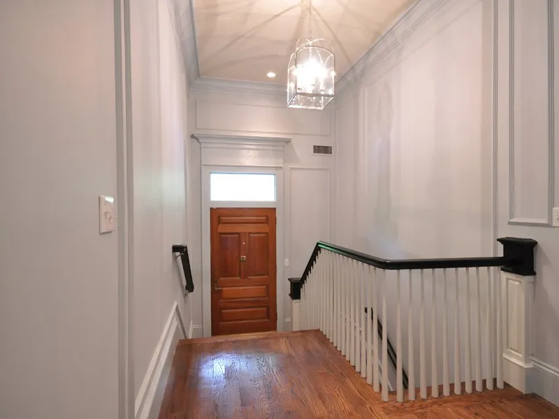 Entry hall and staircase in a Beacon Street condominium
