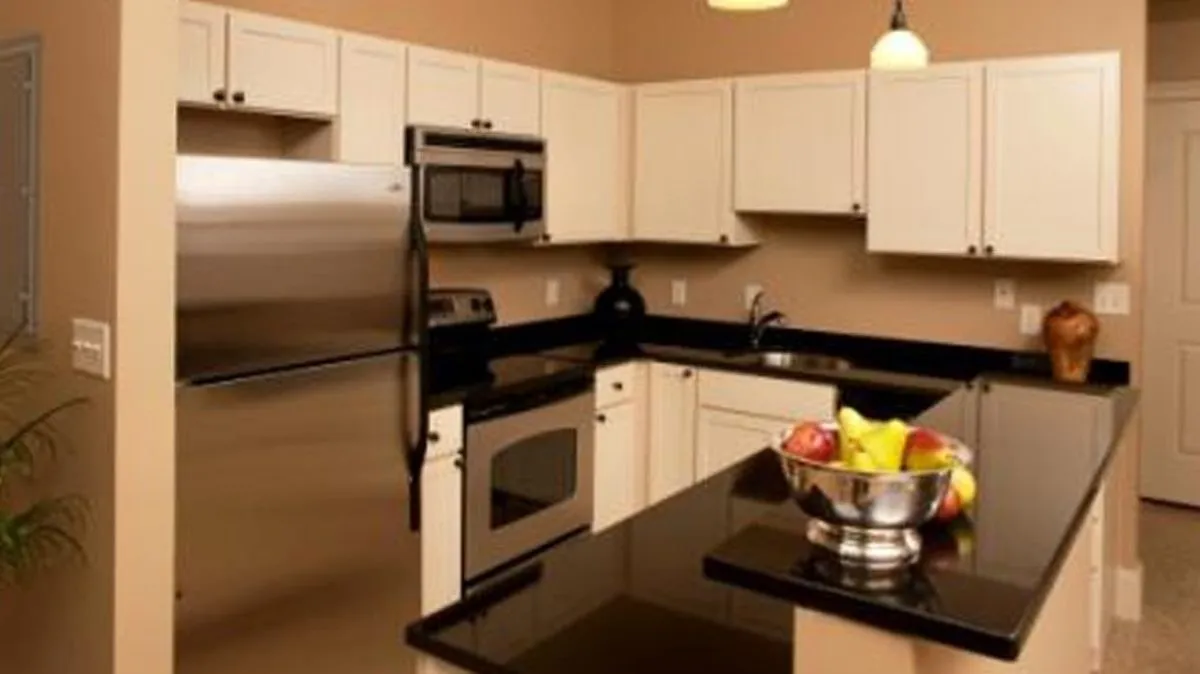 Apartment kitchen with granite counters at Chestnut Green