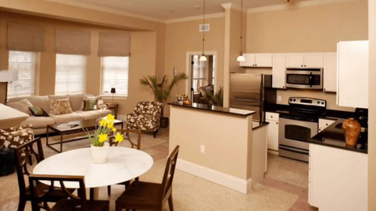 Open living and dining area in a Chestnut Green apartment