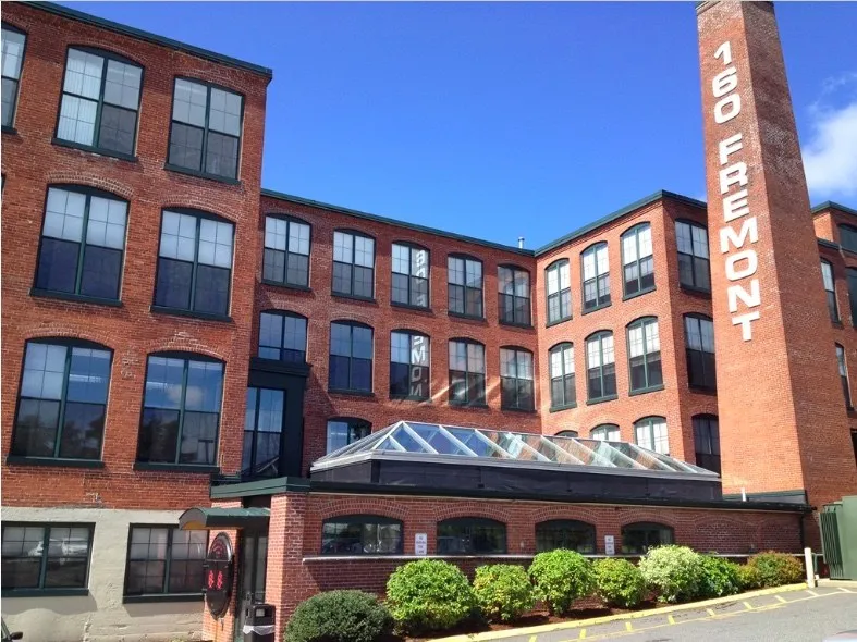 Brick exterior of the Fremont Lofts mill conversion in Worcester