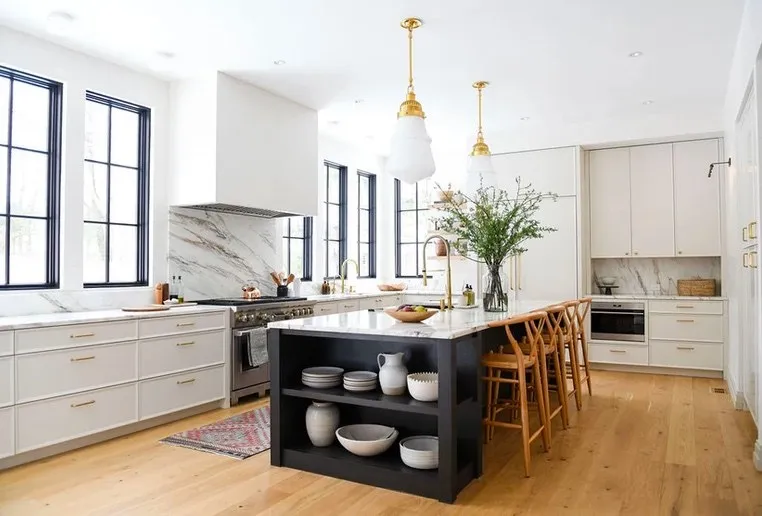 A finished kitchen with custom cabinetry, an Abrams Builders project