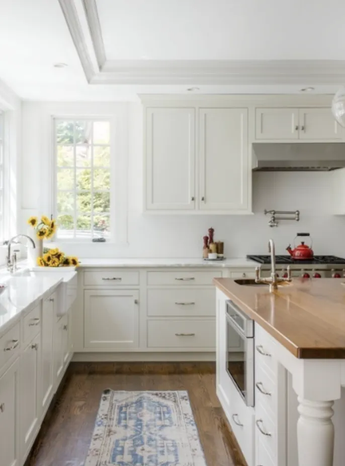 Redesigned kitchen at Buckminster Road in Brookline, an Abrams Builders project